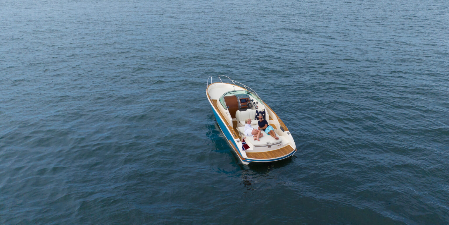 Our boat on the Oslofjord in the evening light